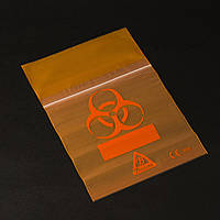 Пакет для транспортировки биоматериалов и с символом «Biohazard», оранжевый