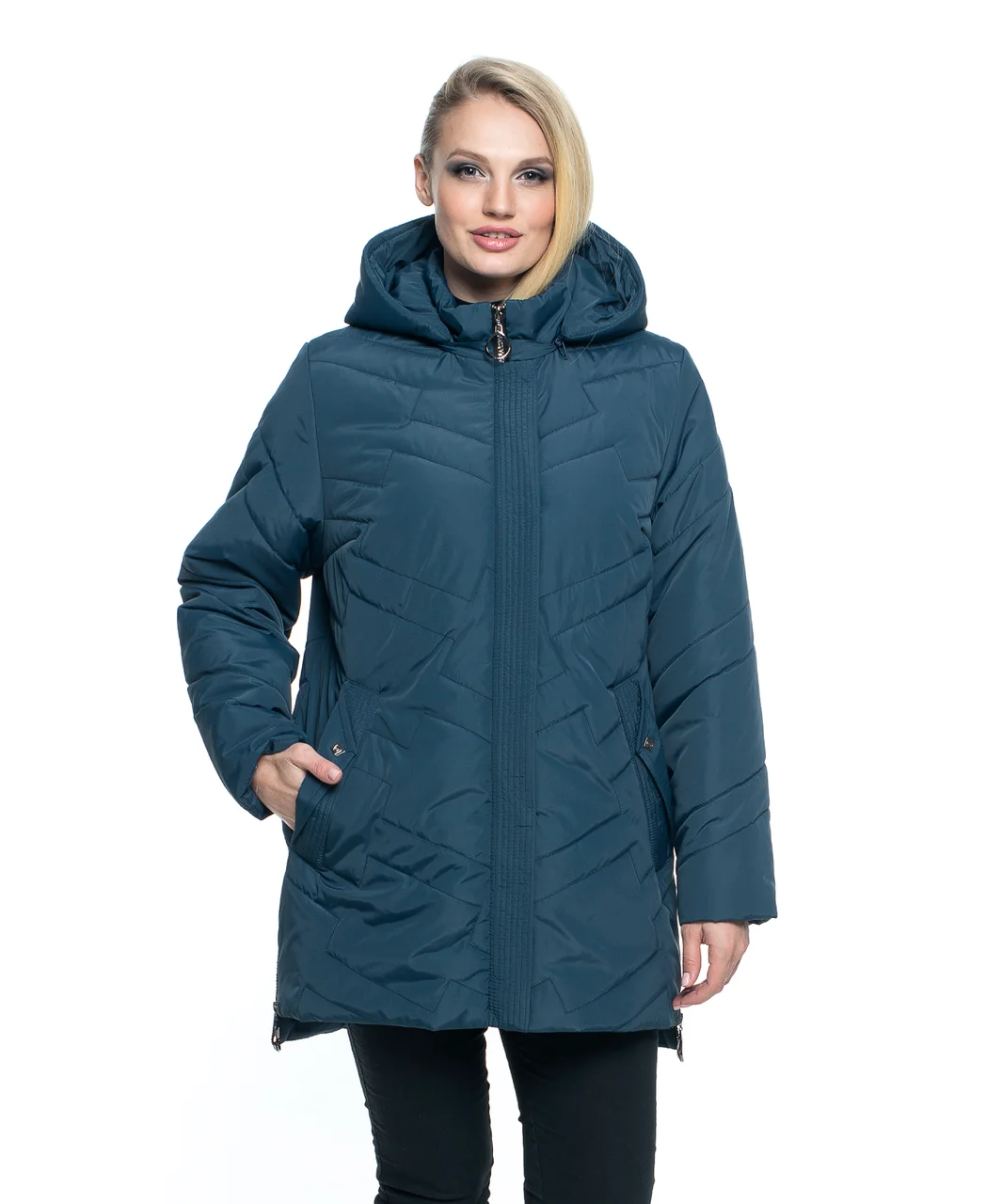 Женские демисезонные куртки больших размеров 54-70 марсал - фото 5 - id-p1122600110