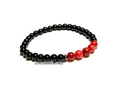Чоловічий браслет з Оніксу та Корала