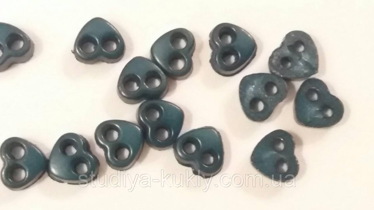 Гудзики для ляльок мікро, серденько, розмір 3*4 мм, №10МС, фото 1