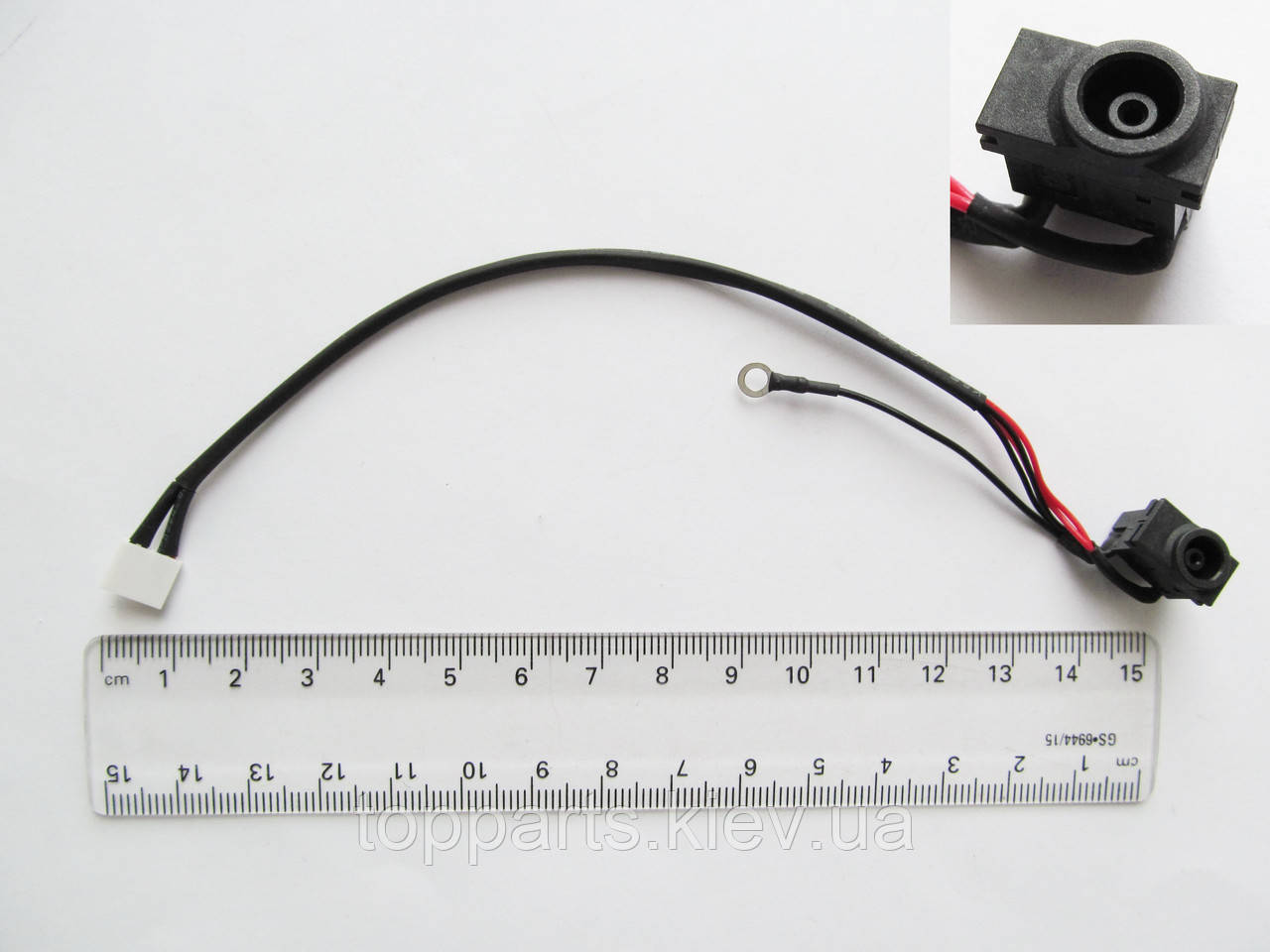 Роз'єм живлення з кабелем для Samsung PJ324 (5.5 mm x 3.0 mm + center pin), 4-pin, 17 см