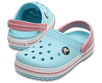 Детские кроксы голубые для девочек, сабо Crocs оригинал