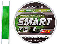 Шнур Favorite Smart PE 3x 150м (l.green) #0.5/0.117mm 9lb/4.1kg