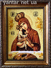 Ікона "Почаївська" з бурштину, Ікона з бурштину " Божа Матір Почаївська "