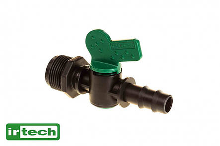 Кран стартовий різьбовий 1/2" ЗР для трубки крапельного поливу Irtech, фото 3