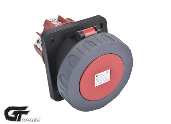 Роз'єм силовий: розетка фланцева з нахилом, GT, 125А, 4 полюси 3p+e, IP67
