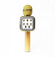 Караоке-мікрофон бездротовий Bluetooth Wireless WS-1818 Gold