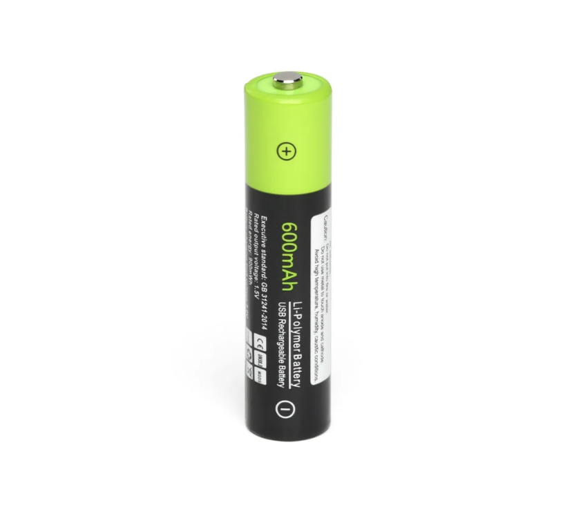 ZNTER АAA Li-po акумулятор 600mAh з функцією зарядки Micro USB, 1.5В мізинчиків