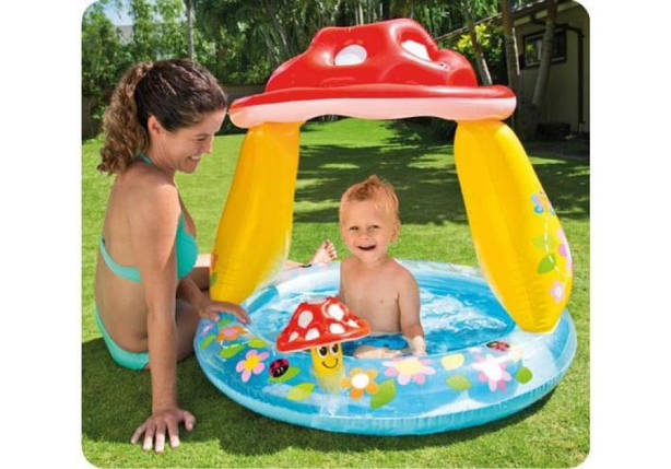Дитячий надувний басейн Intex 57114 Грибочок 102 х 89 см, фото 3