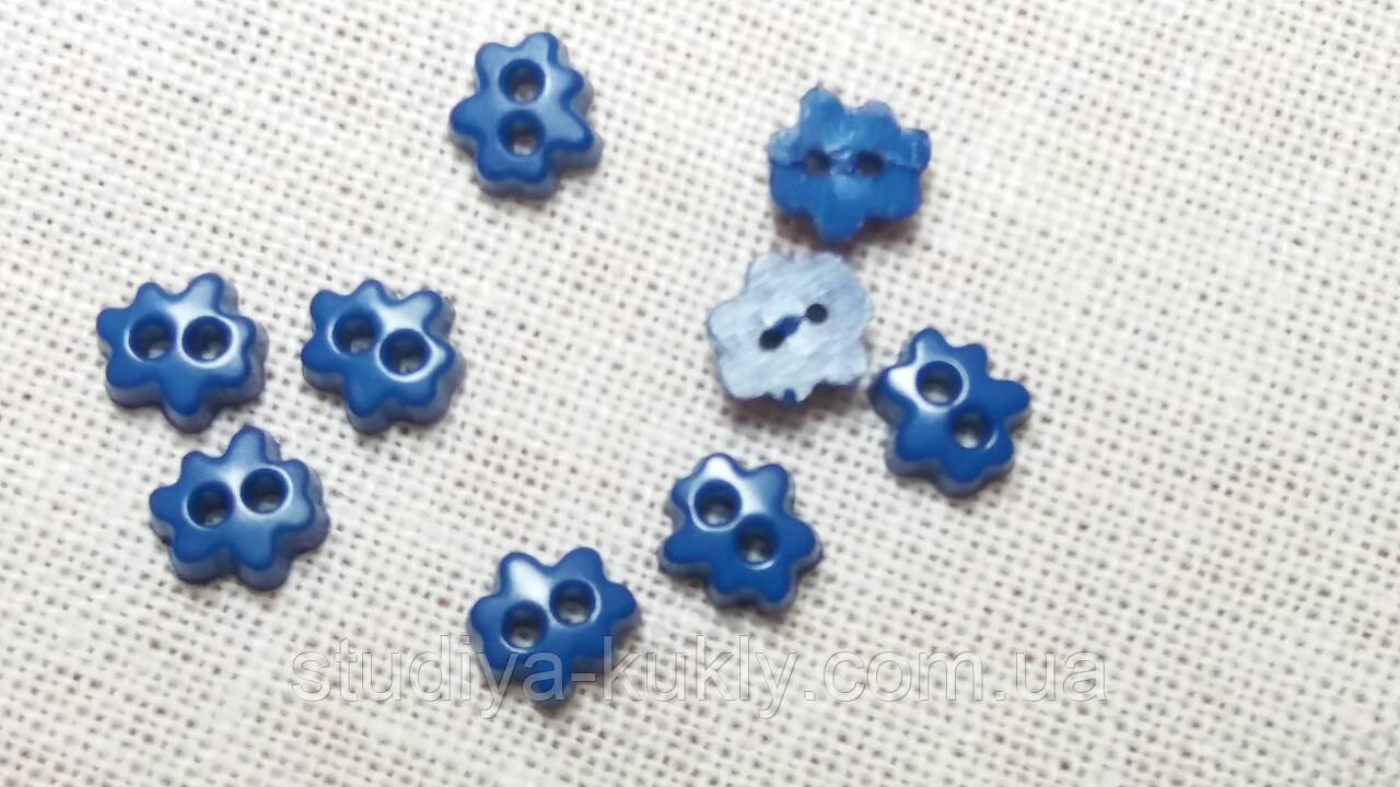 Гудзики для ляльок мікро, розмір 3*4 мм, Відтінок синього. №15МО, фото 1