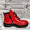 Женские лаковые ботинки красного цвета, фото 3