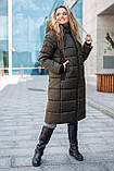 Стильне зимове жіноче пальто Одрі хакі, розміри 42-58, фото 2