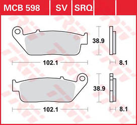 Гальмівні колодки передні SUZUKI Burgman AN 650 Skywave / Execut (2003-2015) LUCAS MCB598