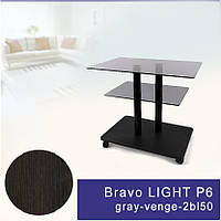 Стіл журнальний скляний прямокутний Commus Bravo Light P6 gray-venge-2bl50
