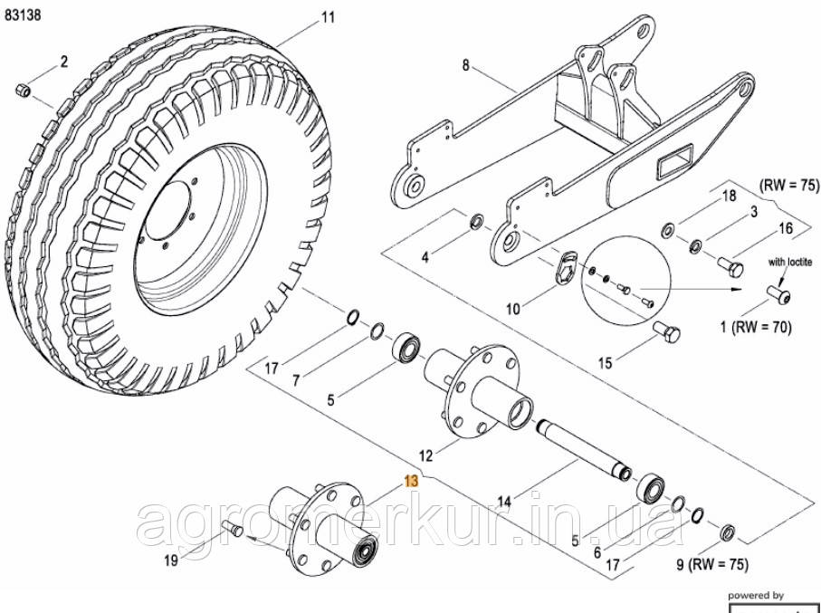 Ступиця AC870121 в зборі Kverneland