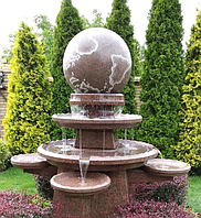 Фонтан садовый вращающийся шар из натурального камня, Фонтаны для помещений, Фонтан плавающий шар, установка