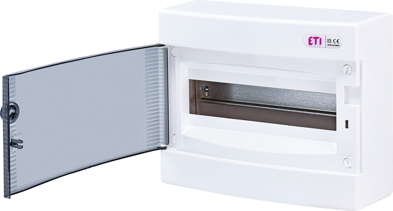 Зовнішній щит IP40 ETI ECT-12PT 12 модулів 1101001 (розподільчий, навісний, з прозорою дверцятами)