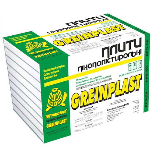 Плити пінополістирольні Greinplast 25 Eko EPS 30 Пінопласт Грейнпласт 25 Еко, фото 1
