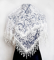 Праздничный платок Fashion Ангелина 80*80 см белый 2