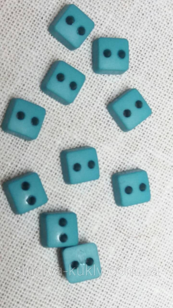 Гудзики для ляльок міні, квадрат, №36ФК., фото 1