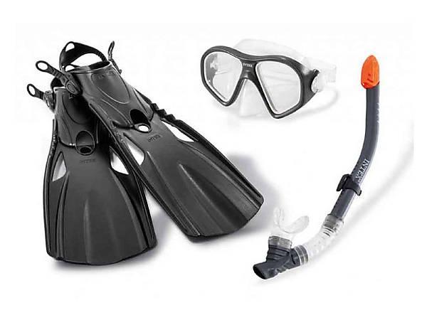 Набір для плавання маска трубка та ласти Intex 55657 від 14 років розмір ластів 41-45