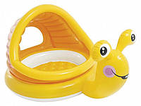 Детский надувной бассейн с навесом "Ленивая Улитка" Intex 57124 145X102X74 см яркий бассейн для малышей