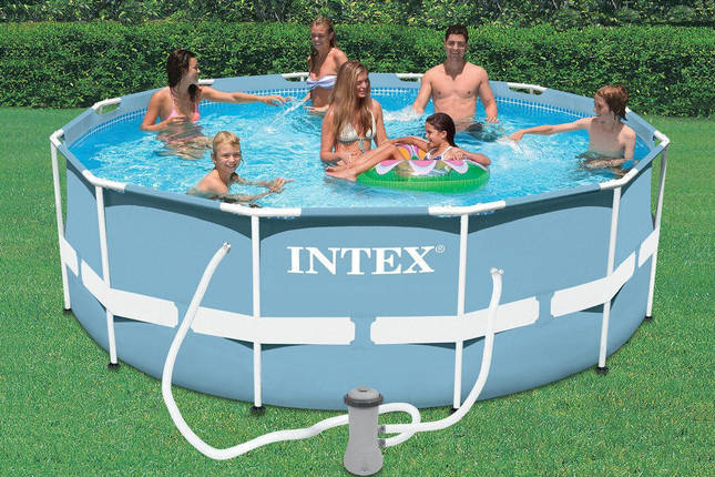 Великий каркасний басейн Prism Frame Intex 26718/28726 зі сходами та фільтр насосом, фото 2