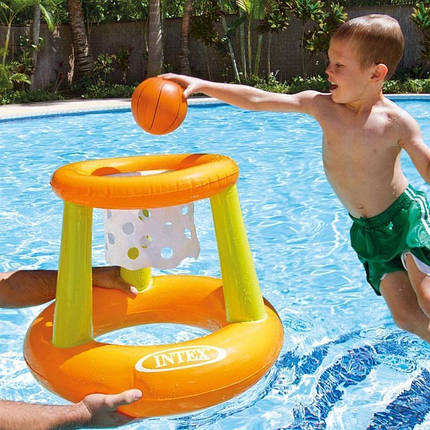 Надувне баскетбольне кільце Intex 58504 дитячий комплект для гри на воді м'яч і кошик, фото 1