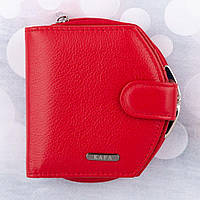 Кошелек женский кожаный KAFA с блокировкой RFID-сигналов, красный (fb)