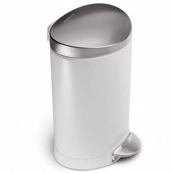 Урна з педаллю напівкругла біла 6 л CW1835CB