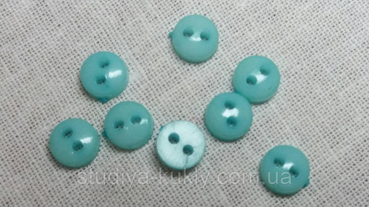 Гудзик для ляльок міні 6 мм. Блакитний, № 6.83, фото 1