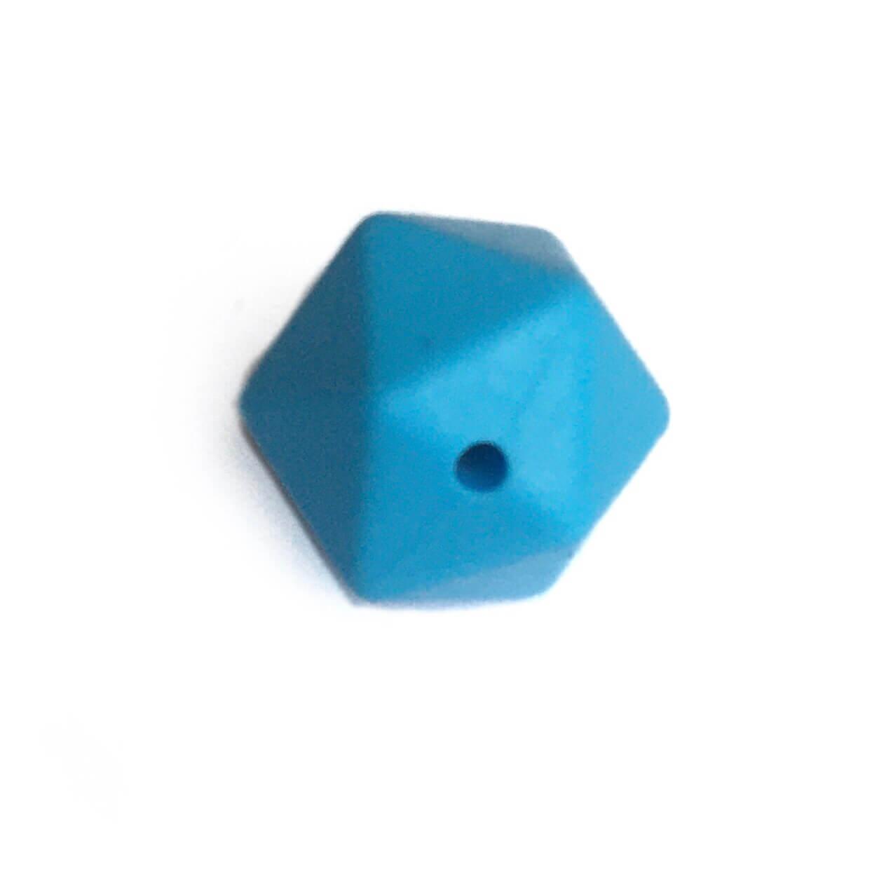 Середній ікосаедр (блакитний) 17 мм, силіконова намистина