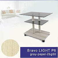 Стеклянный журнальный стол прямоугольный Commus Bravo Light P6 gray-pepel-2bg50