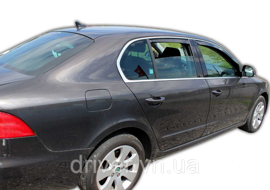 Дефлектори вікон вставні Skoda Superb II 2008-2015 седан