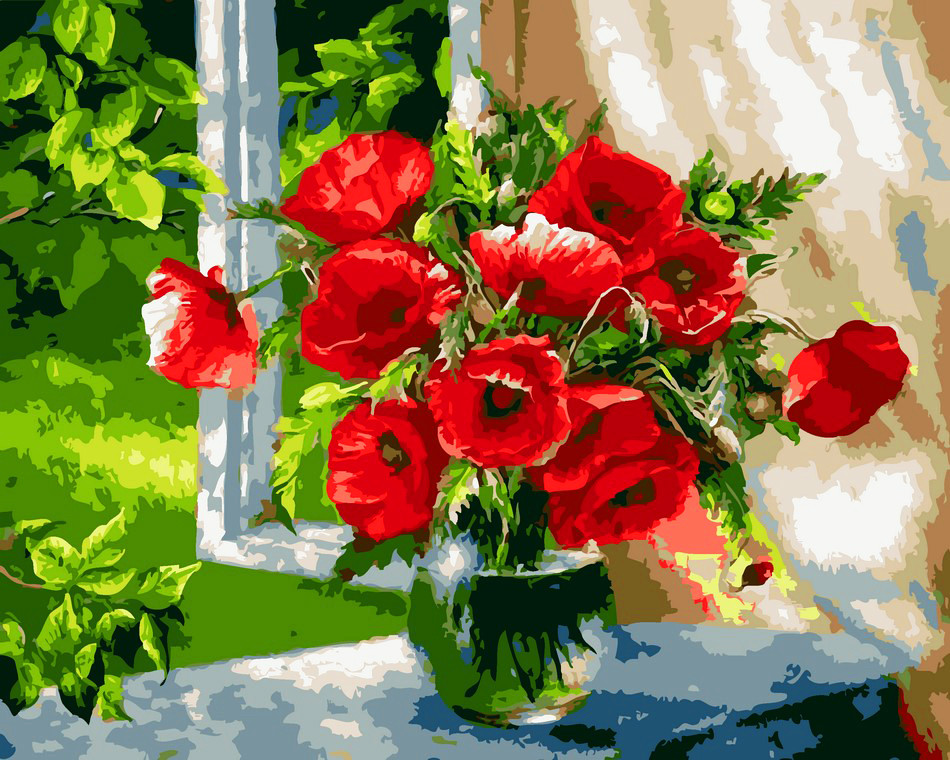 Художній творчий набір, картина по номерах Розкішні маки, 50x40 см, «Art Story» (AS0003)