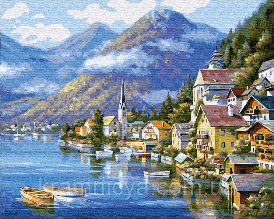 Картина за номерами Brushme Село біля підніжжя гори, 40х50 (GX6936)
