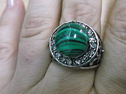 Кільце з малахітом "Даринка", розмір 18
