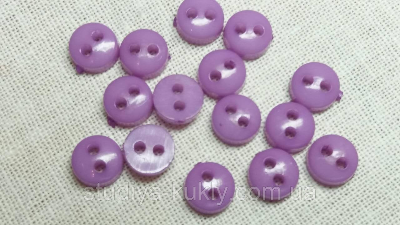 Гудзик для ляльок міні 6 мм. Бузковий, № 6.21, фото 1