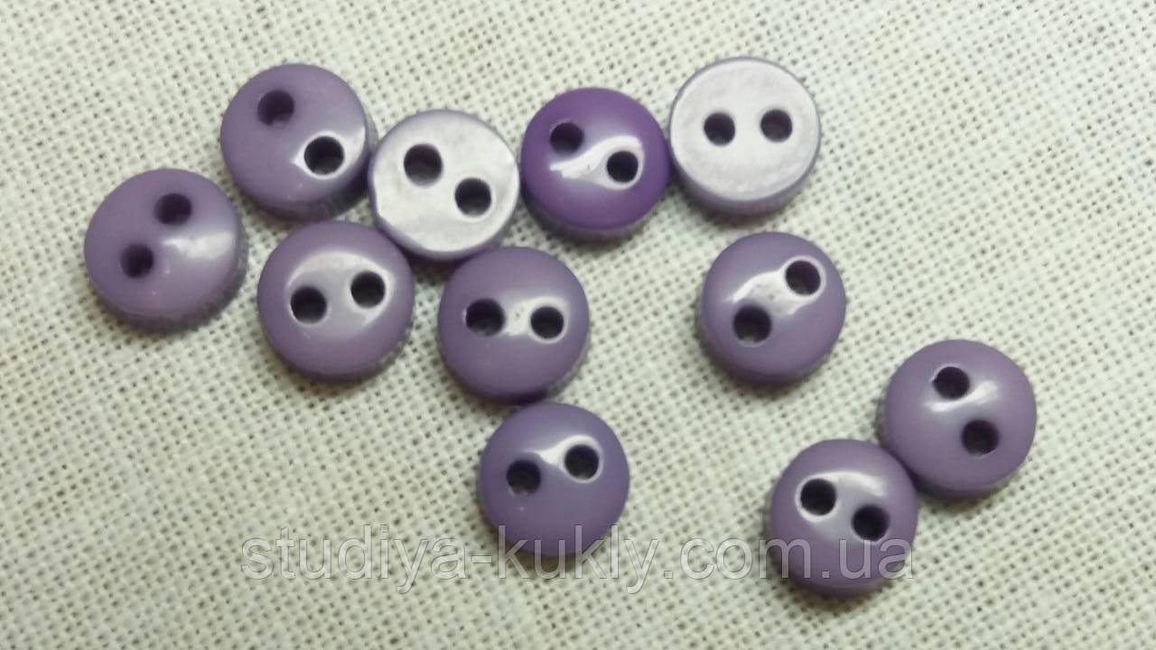 Гудзик для ляльок міні 6 мм. Фіолетовий, № 6.22, фото 1