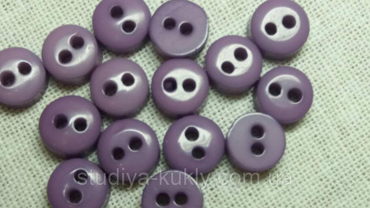 Гудзик для ляльок міні 6 мм. Бузковий, № 6.24, фото 1