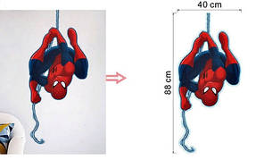 Наклейка на стіну, дитячі наклейки, стікери "Людина-павук Spider-Man" 88см*40см (лист 60*45см), фото 3