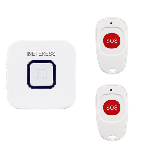 Безпровідна система виклику медперсоналу з 2-ма кнопками RETEKESS TH101-2 до 150 метрів, біла