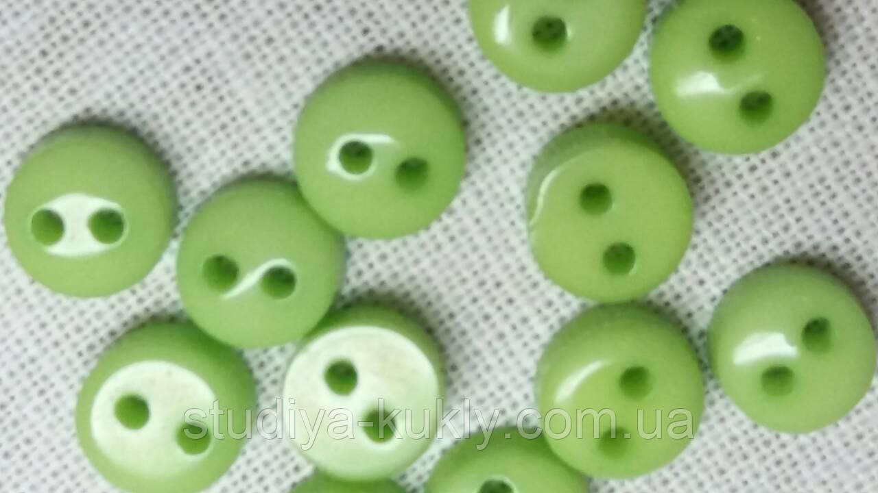 Гудзик для ляльок міні 6 мм. Салатовий, № 6.28, фото 1