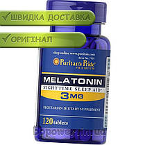 Мелатонін Puritan's Pride Melatonin 3 mg 120 таб, фото 2