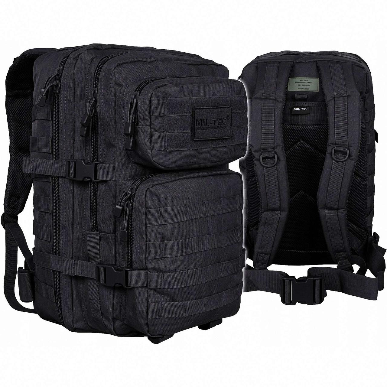 Рюкзак тактичний Mil-Tec assault pack чорний великий 36л