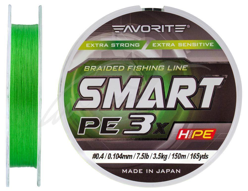 Шнур Favorite Smart PE 3x 150м (l.green) #0.4/0.104mm 7.5lb/3.5kg