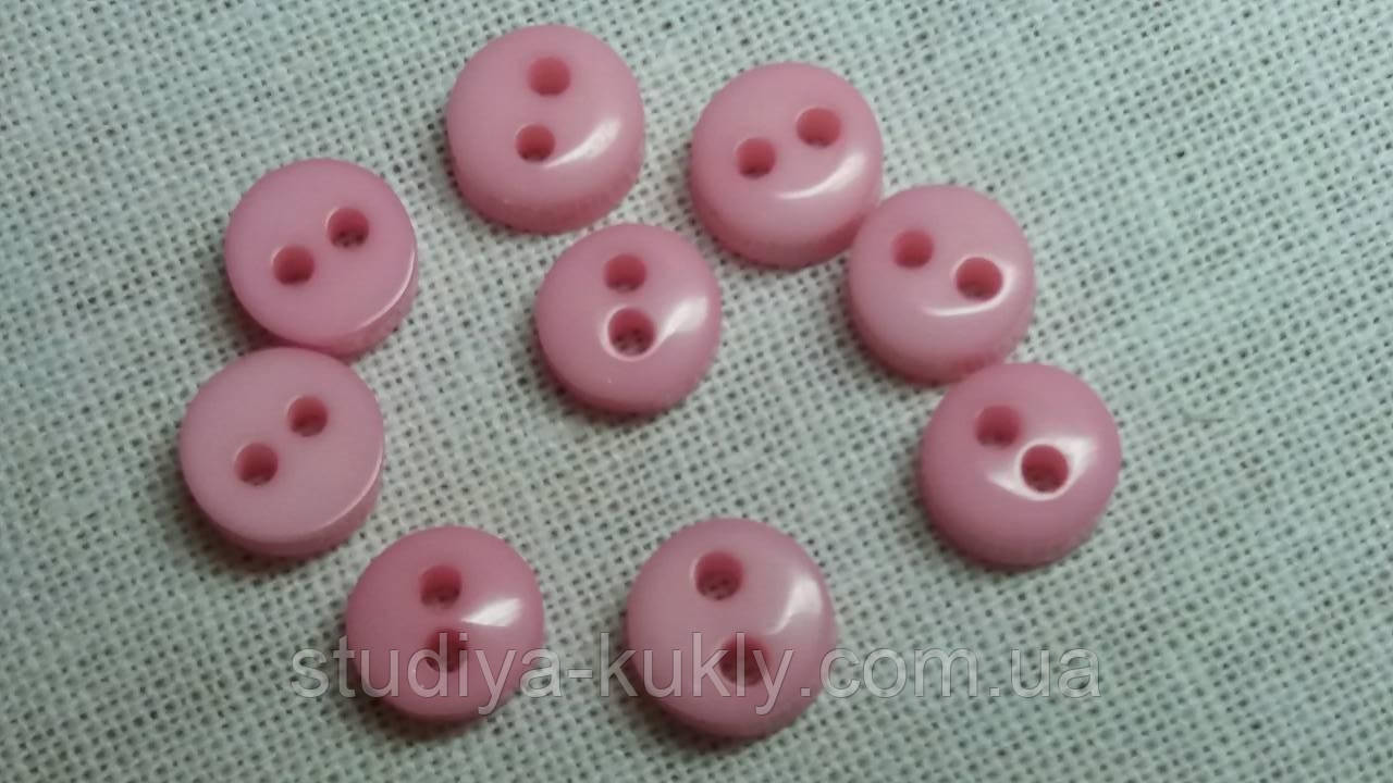 Гудзик для ляльок міні 6 мм. Відтінок рожевого. № 6.40, фото 1