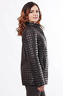 Демисезонная женская куртка-пиджак чёрного цвета больших размеров с 48 по 68 размер