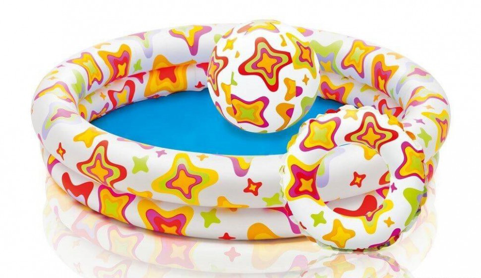 Дитячий надувний басейн Intex 59460 + коло + м'яч. (SH001230), фото 1