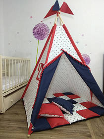 Вігвам червоно-синій, дитячий намет